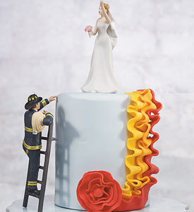 Fireman Groom Figurine cake top
