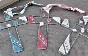 Murano glass hanging crosses decorated rhinestone