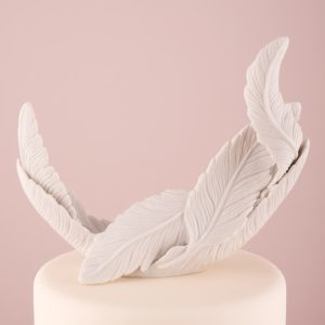 Feather porcelain cake decoration