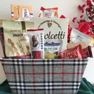 Perfectly plaid gift basket