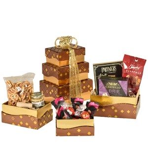Snack tower gift basket